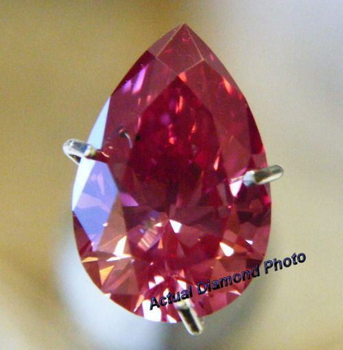 Fancy HPHT Pink pear shaped loose Diamond