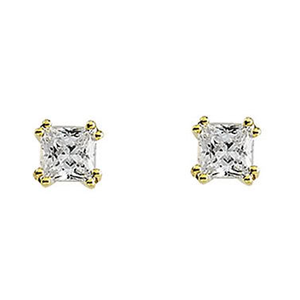 Princess Diamond Stud Earrings 14k (0.56 Ct, H-I Color, I1-I2 Clarity)