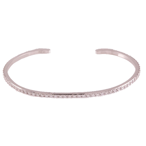 14k White Gold Round Bangle Diamond Tennis Bracelet 0.9 Ct E, VS2