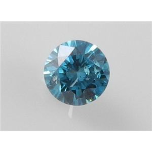 Round Cut Loose Diamond (1.28 Ct, Nice Blue(Color Irradiated) ,I1(Clarity Enhanced))
