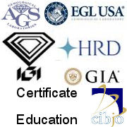 Diamond Certifications (AGS, HRD, IGI, GIA, EGL USA, CIBJO)