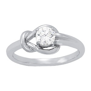 Slip Knot Love Knot Diamond Ring 14k white gold diamond ring