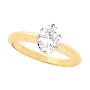 14K White Gold Setting Solitaire Ring, 0.71 Carat, H Color, SI2 Clarity