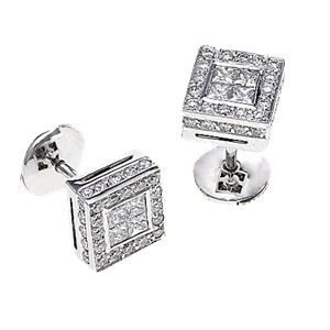 1.26 Ct Invisible Setting Earrings, in 18K White Gold Setting