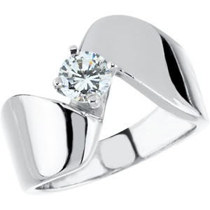 Distinctive 18K White Gold Diamond Engagement Ring with 1.5 Ct Center Stone