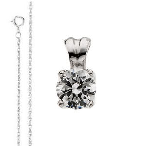 Diamond Solitaire Pendant, 0.45 Carat, E Color, VS2 Clarity