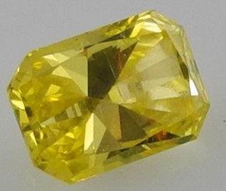 Fancy Color Treated Yellow Radiant Diamond, 2 Ct with SI1 Clarity