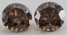Loose Diamond Pair (2.39 Ct, Natural Fancy Orange Brown ,SI1-SI2)