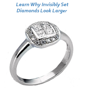 0.59 Carat Invisible Setting Diamond Ring Looks Larger