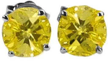 Yellow treated fancy colored earring studs