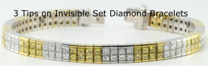 An 18-karat white and yellow gold invisible set bracelet