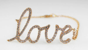 Rose Gold Fashion Love Bracelet With Round Cut Diamonds