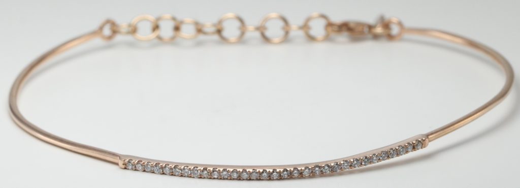 Rose gold flexible wire diamond bracelet
