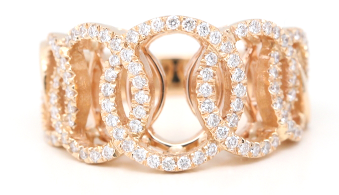 This rose gold multi-stone diamond wedding ring is part of the winter collection at CaratsDirect2u