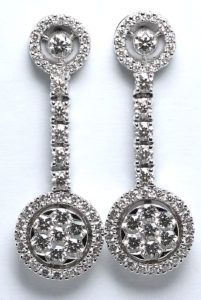 White gold invisible set chandelier diamond dangle earrings