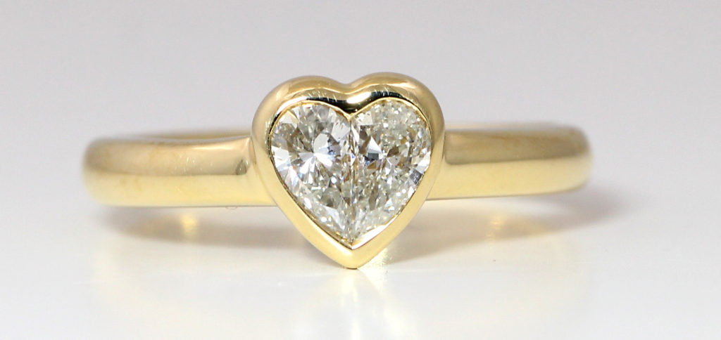 Heart shaped diamond ring