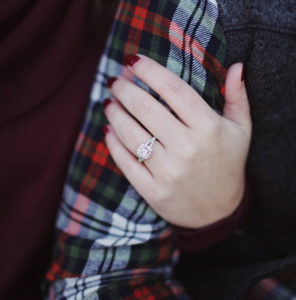 Halo diamond engagement ring